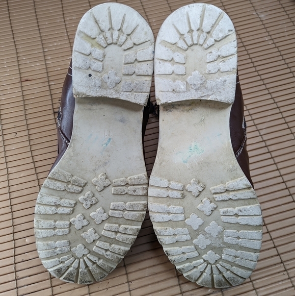 Converse men's sz 11M brown moccasin toe bold white cord stitching leather boots - Picture 10 of 10